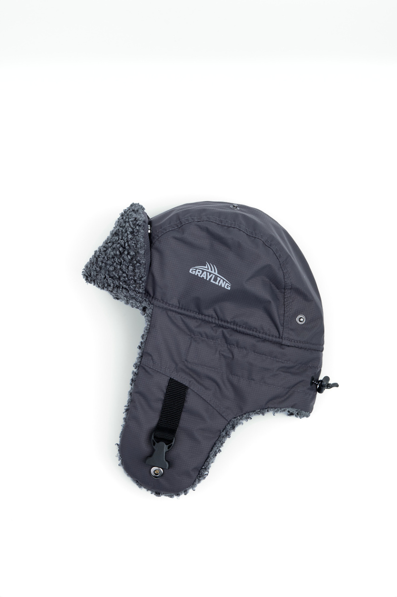 Камчатка шапка-ушанка GRAYLING, графит